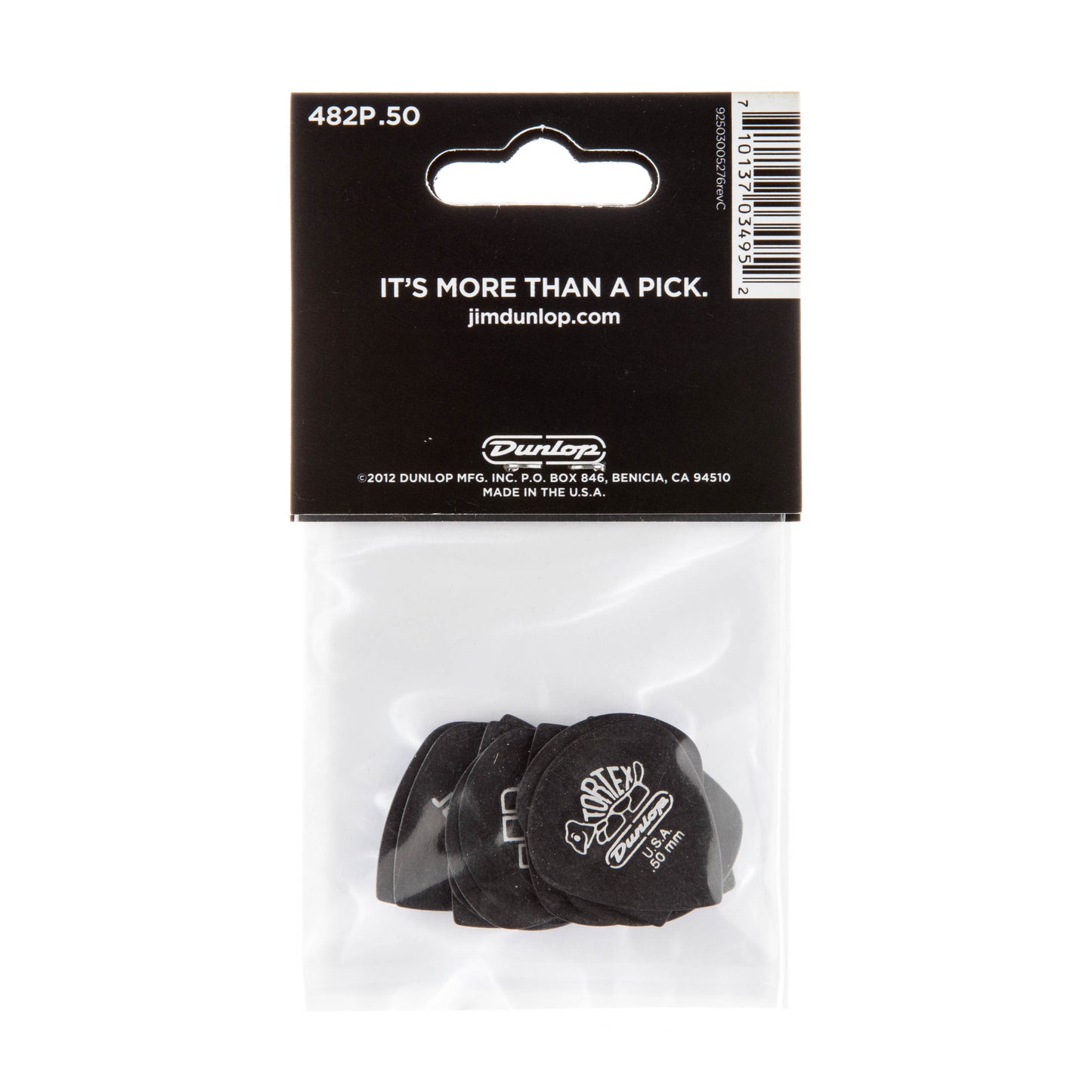 Jim Dunlop DUNLOP TORTEX PITCH BLACK .50mm JAZZ III GUITAR PICK PLAYER'S PACK 12-PACK - 482P050