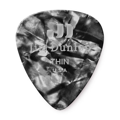 Jim Dunlop DUNLOP CELLULOID BLACK PEARLOID GUITAR PICK PLAYER'S PACK 12-PACK THIN - 483P02TH