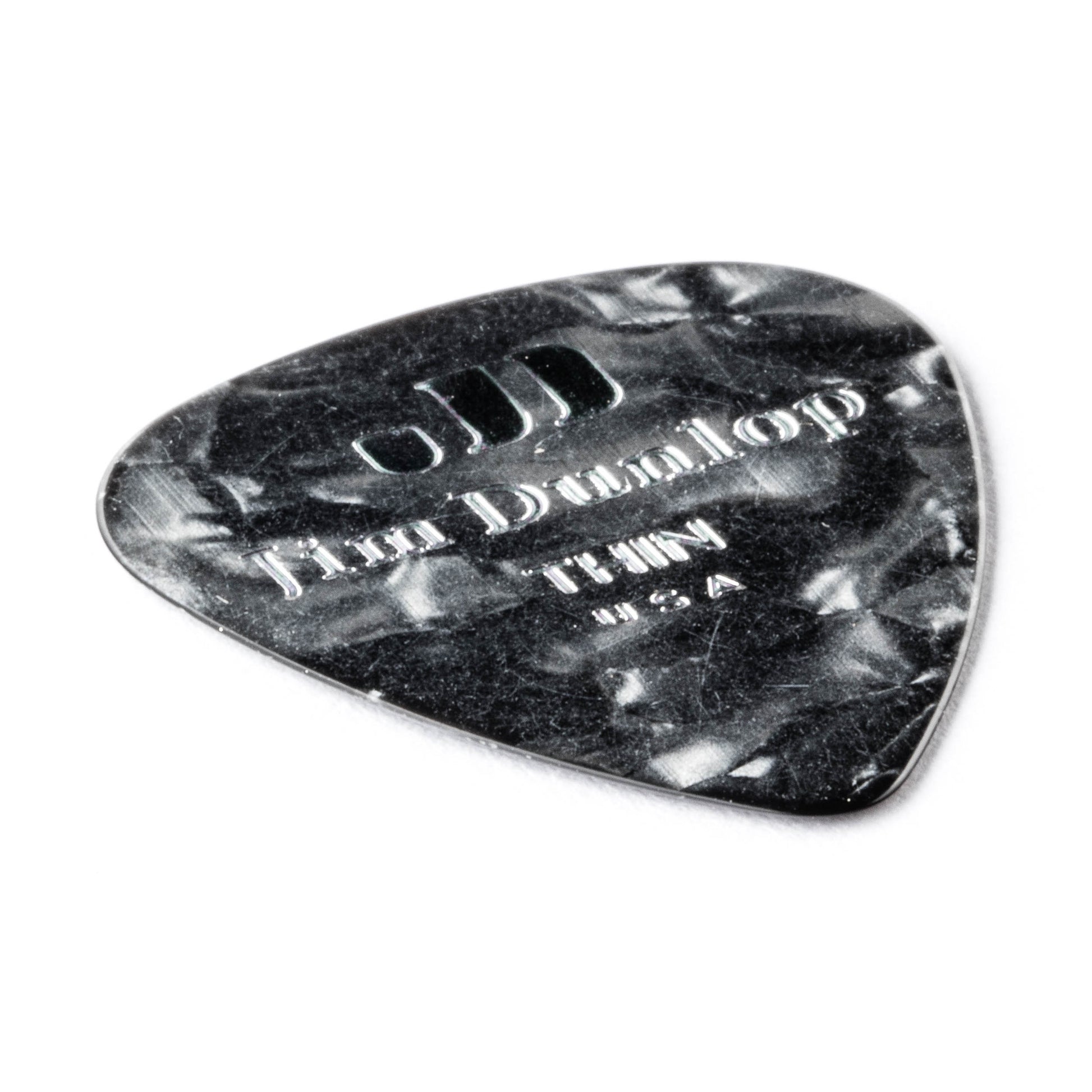 Jim Dunlop DUNLOP CELLULOID BLACK PEARLOID GUITAR PICK PLAYER'S PACK 12-PACK THIN - 483P02TH