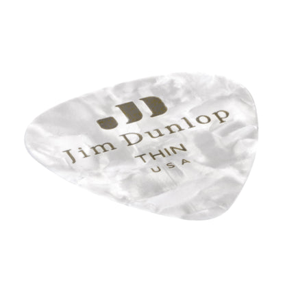 Jim Dunlop DUNLOP CELLULOID WHITE PEARLOID GUITAR PICK PLAYER'S PACK 12-PACK THIN - 483P04TH