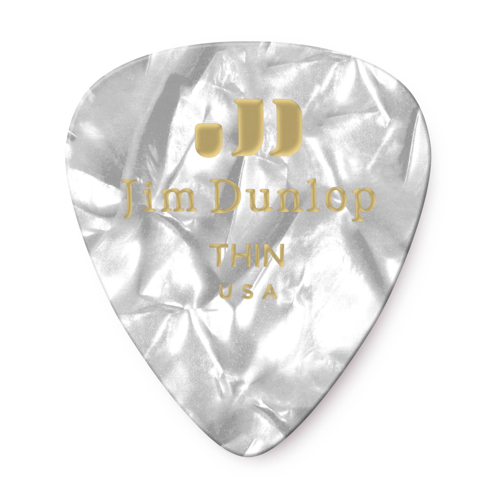 Jim Dunlop DUNLOP CELLULOID WHITE PEARLOID GUITAR PICK PLAYER'S PACK 12-PACK THIN - 483P04TH