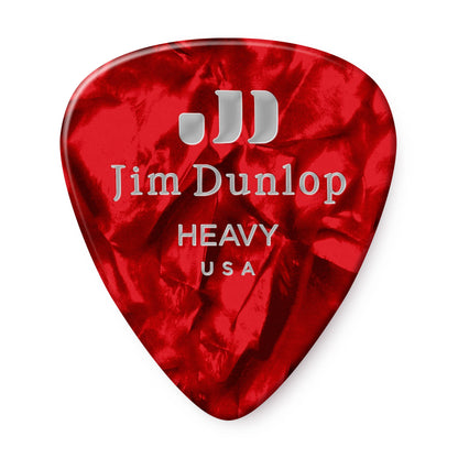 Jim Dunlop DUNLOP CELLULOID RED PEARLOID GUITAR PICK PLAYER'S PACK 12-PACK HEAVY - 483P09HV