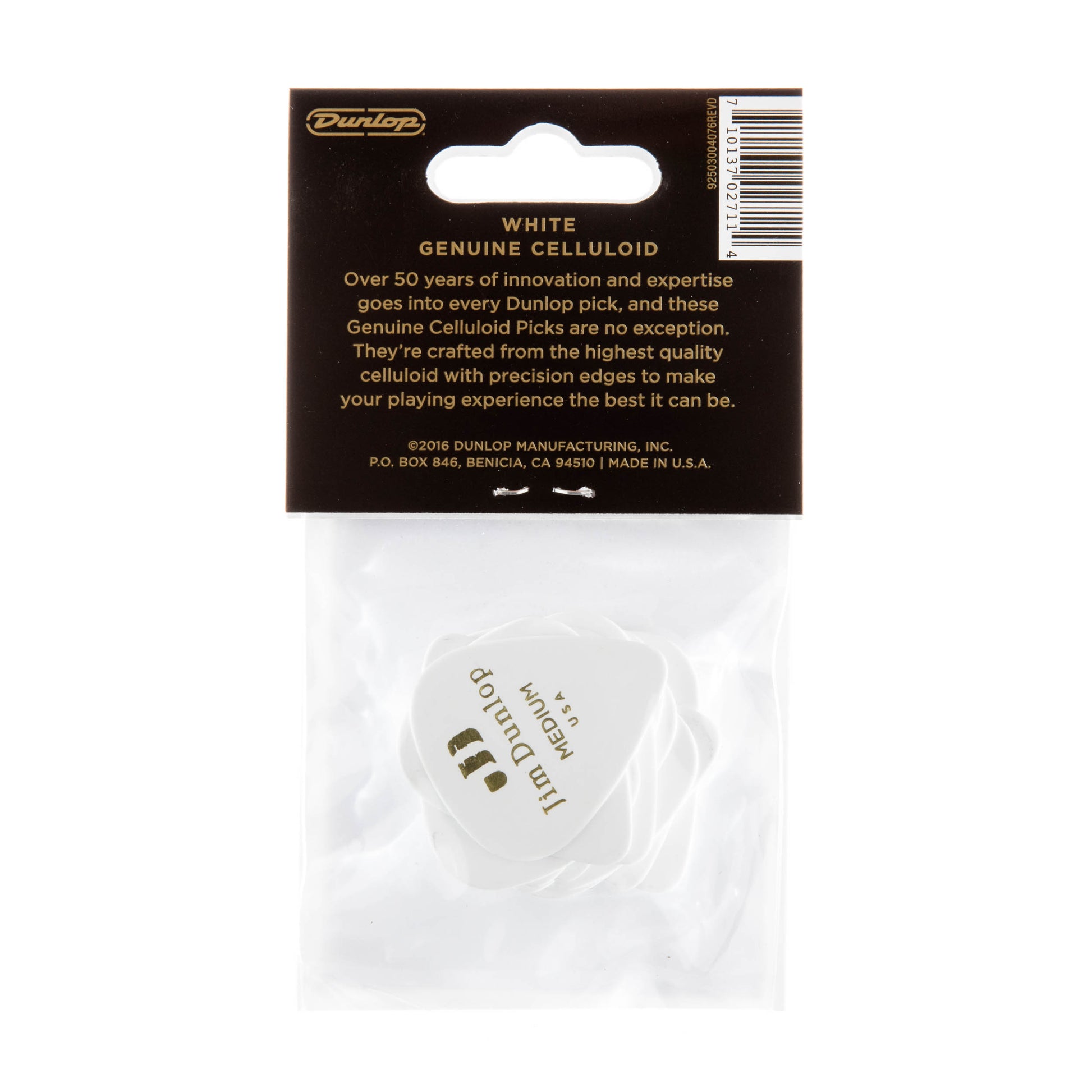 Jim Dunlop DUNLOP CELLULOID WHITE GUITAR PICK PLAYER'S PACK 12-PACK MEDIUM - 483P01MD