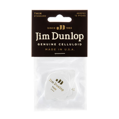 Jim Dunlop DUNLOP CELLULOID WHITE GUITAR PICK PLAYER'S PACK 12-PACK THIN - 483P01TH
