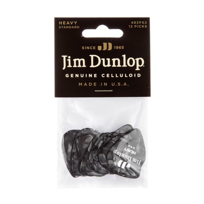 Jim Dunlop DUNLOP CELLULOID BLACK PEARLOID GUITAR PICK PLAYER'S PACK 12-PACK HEAVY - 483P02HV