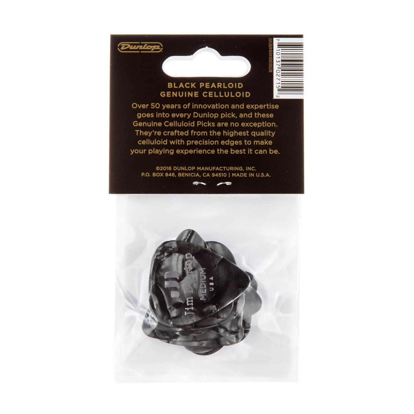 Jim Dunlop DUNLOP CELLULOID BLACK PEARLOID GUITAR PICK PLAYER'S PACK 12-PACK MEDIUM - 483P02MD