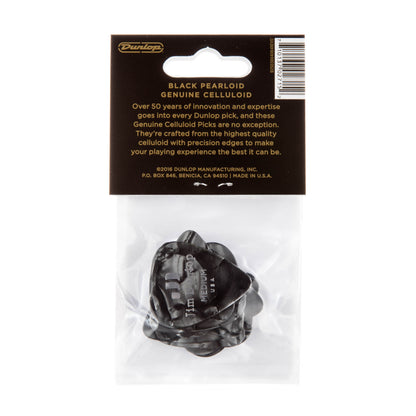 Jim Dunlop DUNLOP CELLULOID BLACK PEARLOID GUITAR PICK PLAYER'S PACK 12-PACK MEDIUM - 483P02MD