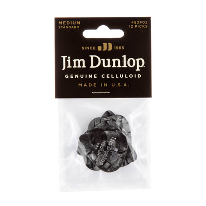 Jim Dunlop DUNLOP CELLULOID BLACK PEARLOID GUITAR PICK PLAYER'S PACK 12-PACK MEDIUM - 483P02MD
