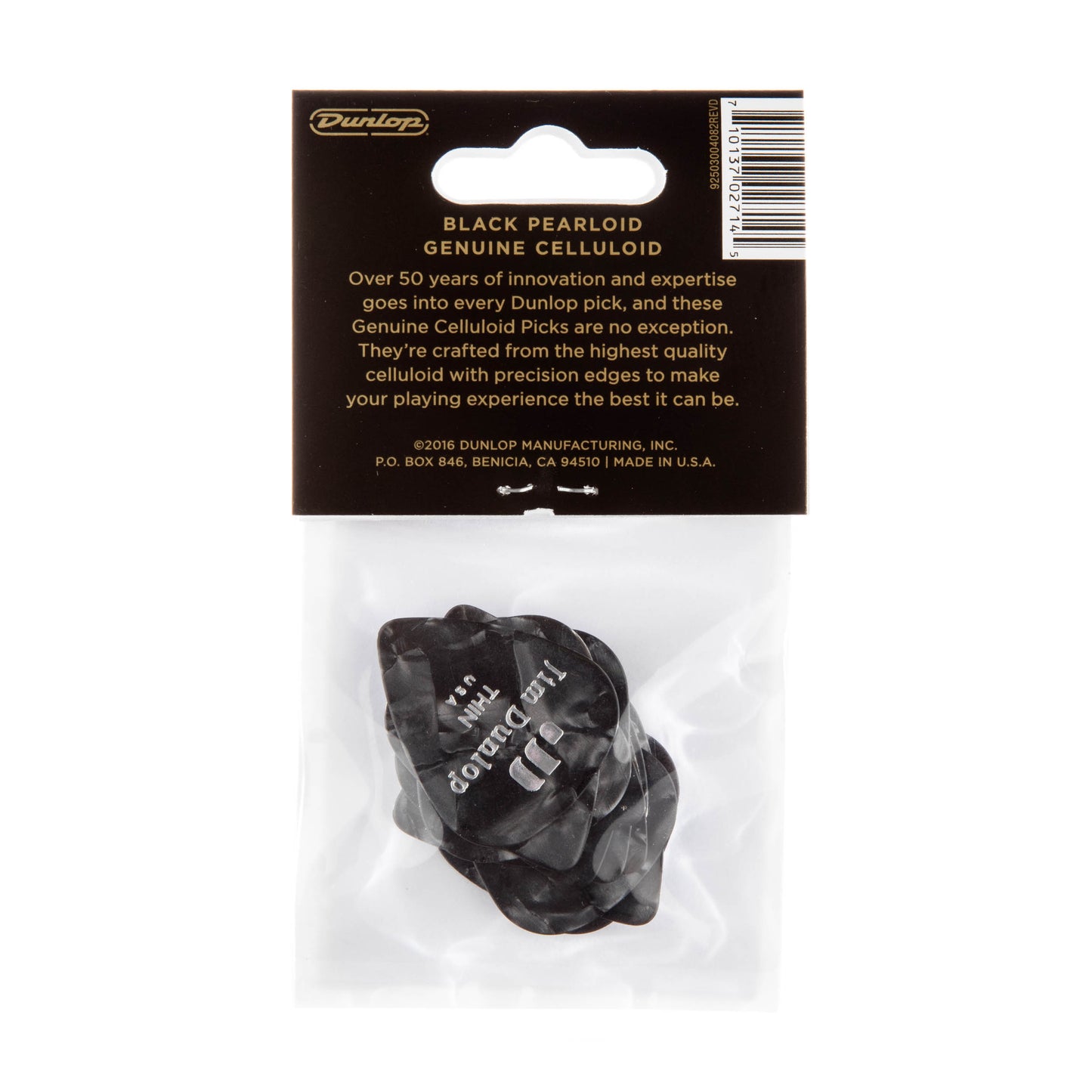 Jim Dunlop DUNLOP CELLULOID BLACK PEARLOID GUITAR PICK PLAYER'S PACK 12-PACK THIN - 483P02TH