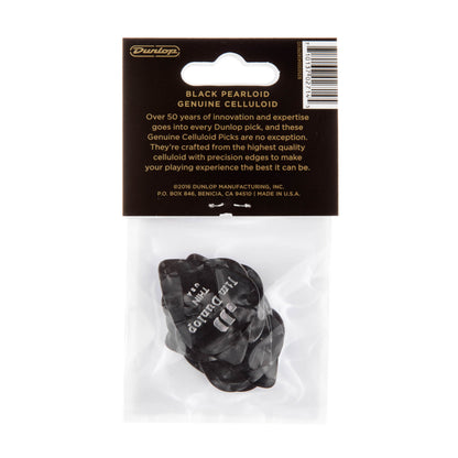 Jim Dunlop DUNLOP CELLULOID BLACK PEARLOID GUITAR PICK PLAYER'S PACK 12-PACK THIN - 483P02TH