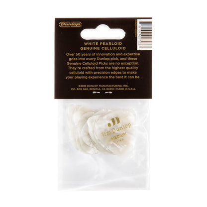 Jim Dunlop DUNLOP CELLULOID WHITE PEARLOID GUITAR PICK PLAYER'S PACK 12-PACK MEDIUM - 483P04MD