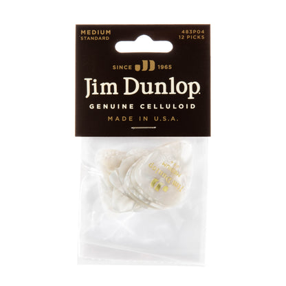 Jim Dunlop DUNLOP CELLULOID WHITE PEARLOID GUITAR PICK PLAYER'S PACK 12-PACK MEDIUM - 483P04MD
