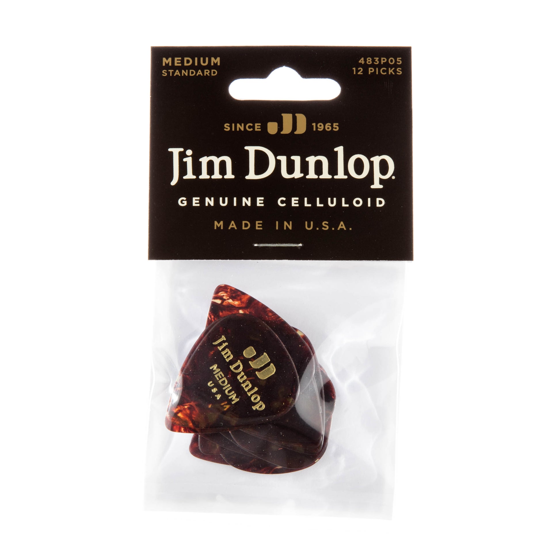 Jim Dunlop DUNLOP CELLULOID SHELL GUITAR PICK PLAYER'S PACK 12-PACK MEDIUM - 483P05MD