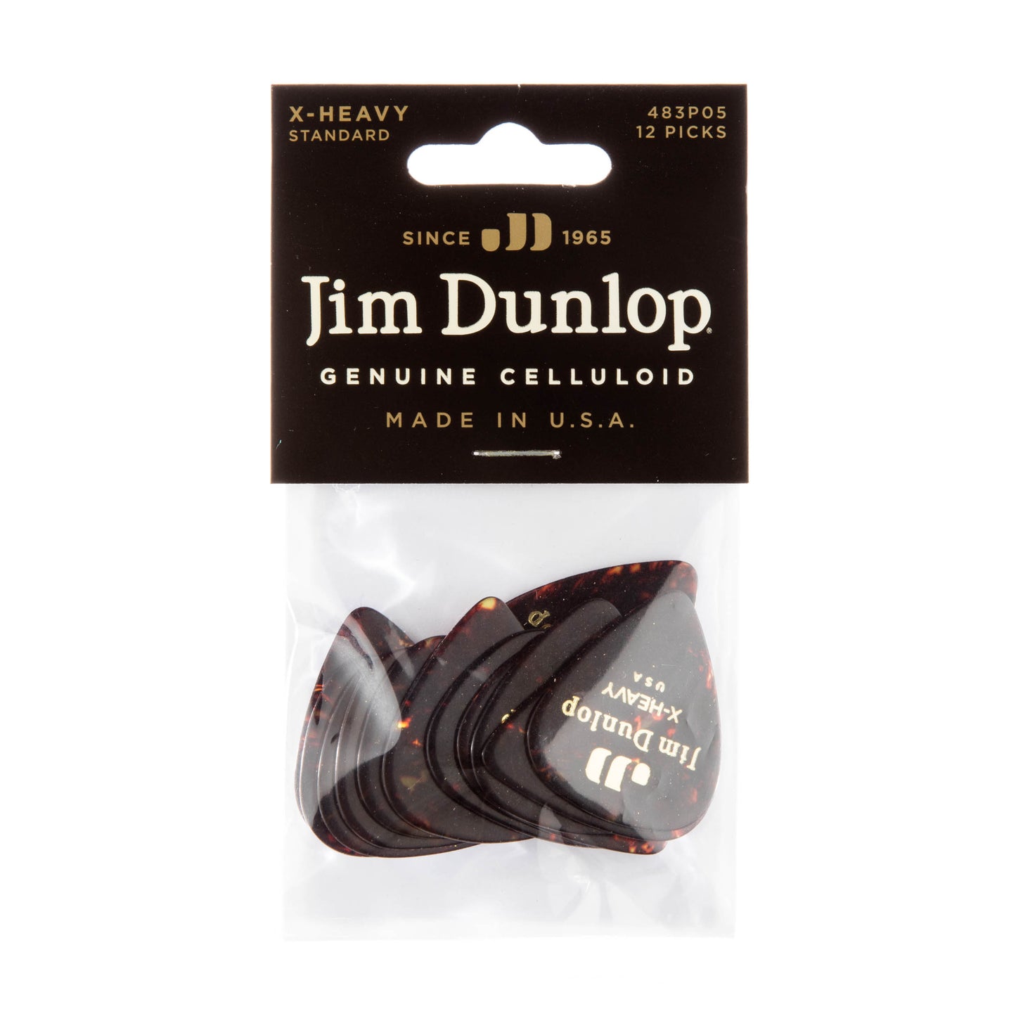 Jim Dunlop DUNLOP CELLULOID SHELL GUITAR PICK PLAYER'S PACK 12-PACK EXTRA HEAVY - 483P05XH