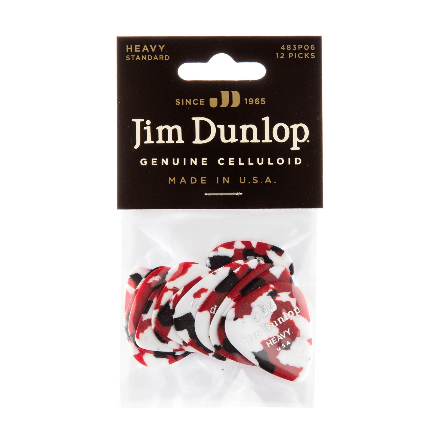 Jim Dunlop DUNLOP CELLULOID CONFETTI GUITAR PICK PLAYER'S PACK 12-PACK HEAVY - 483P06HV