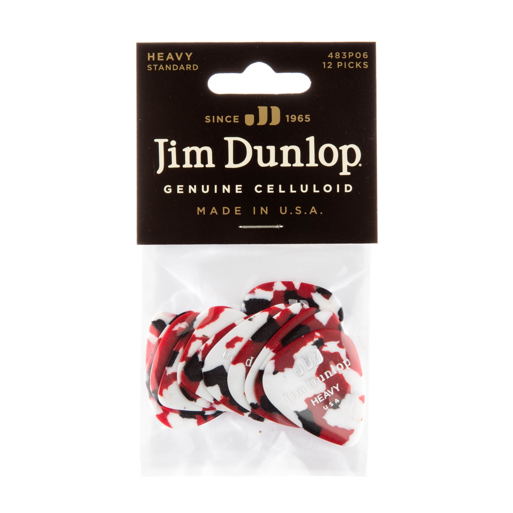 Jim Dunlop DUNLOP CELLULOID CONFETTI GUITAR PICK PLAYER'S PACK 12-PACK HEAVY - 483P06HV