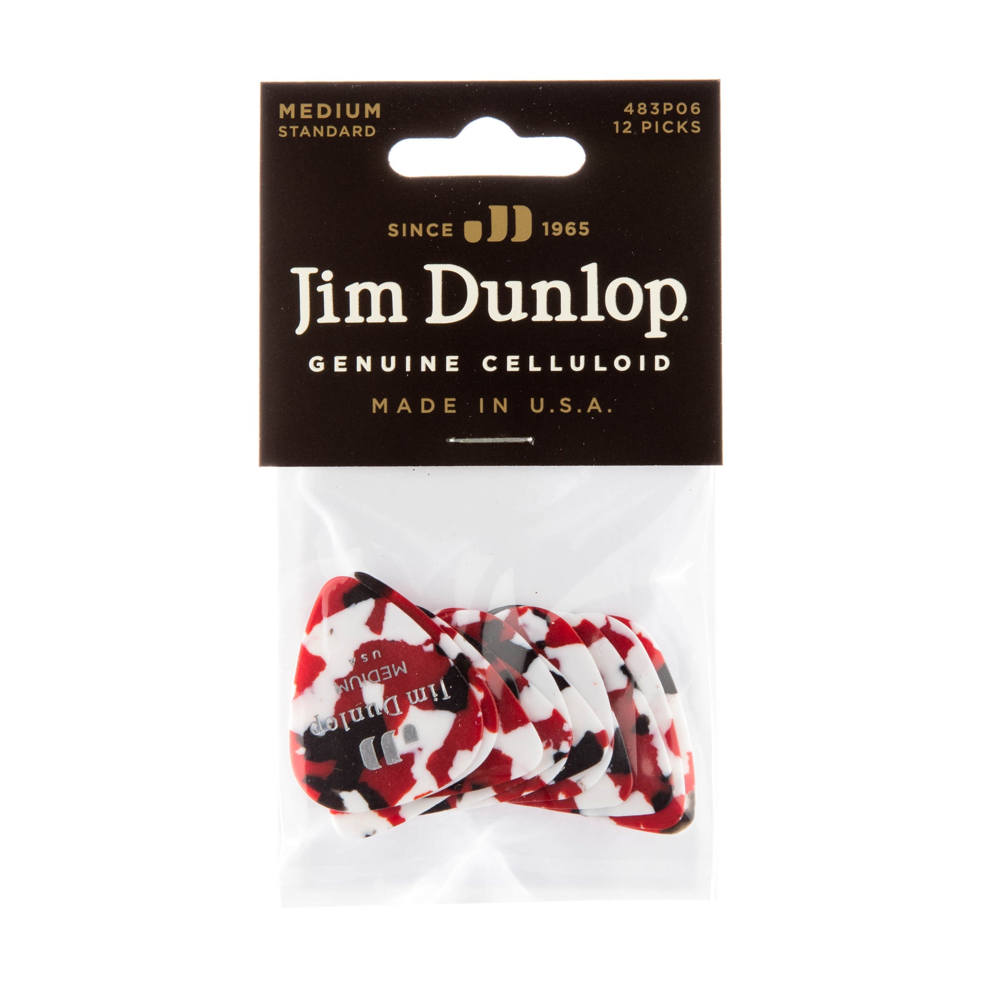 Jim Dunlop DUNLOP CELLULOID CONFETTI GUITAR PICK PLAYER'S PACK 12-PACK MEDIUM - 483P06MD