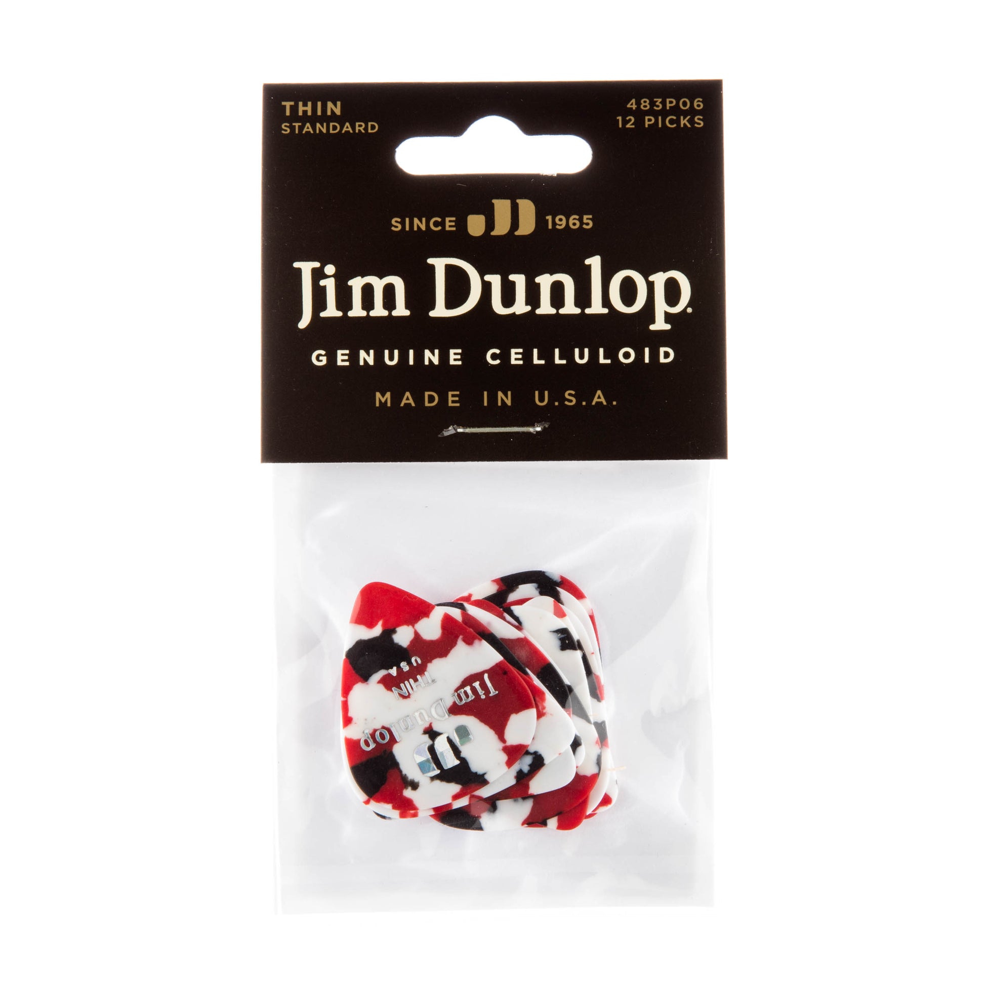 Jim Dunlop DUNLOP CELLULOID CONFETTI GUITAR PICK PLAYER'S PACK 12-PACK THIN - 483P06TH
