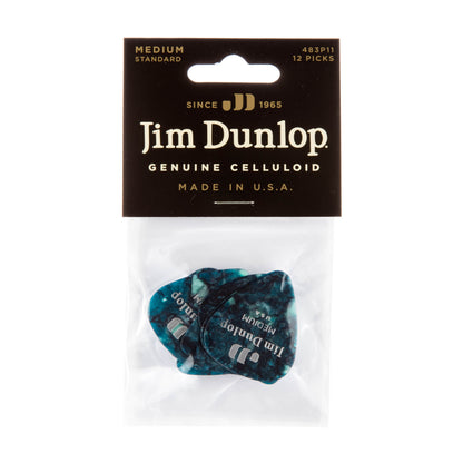 Jim Dunlop DUNLOP CELLULOID TURQUOISE PEARLOID GUITAR PICK PLAYER'S PACK 12-PACK MEDIUM - 483P11MD