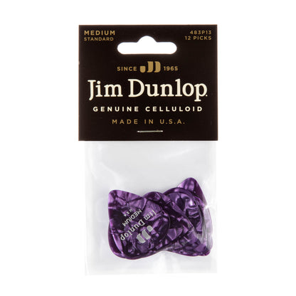 Jim Dunlop DUNLOP CELLULOID PURPLE PEARLOID GUITAR PICK PLAYER'S PACK 12-PACK MEDIUM - 483P13MD
