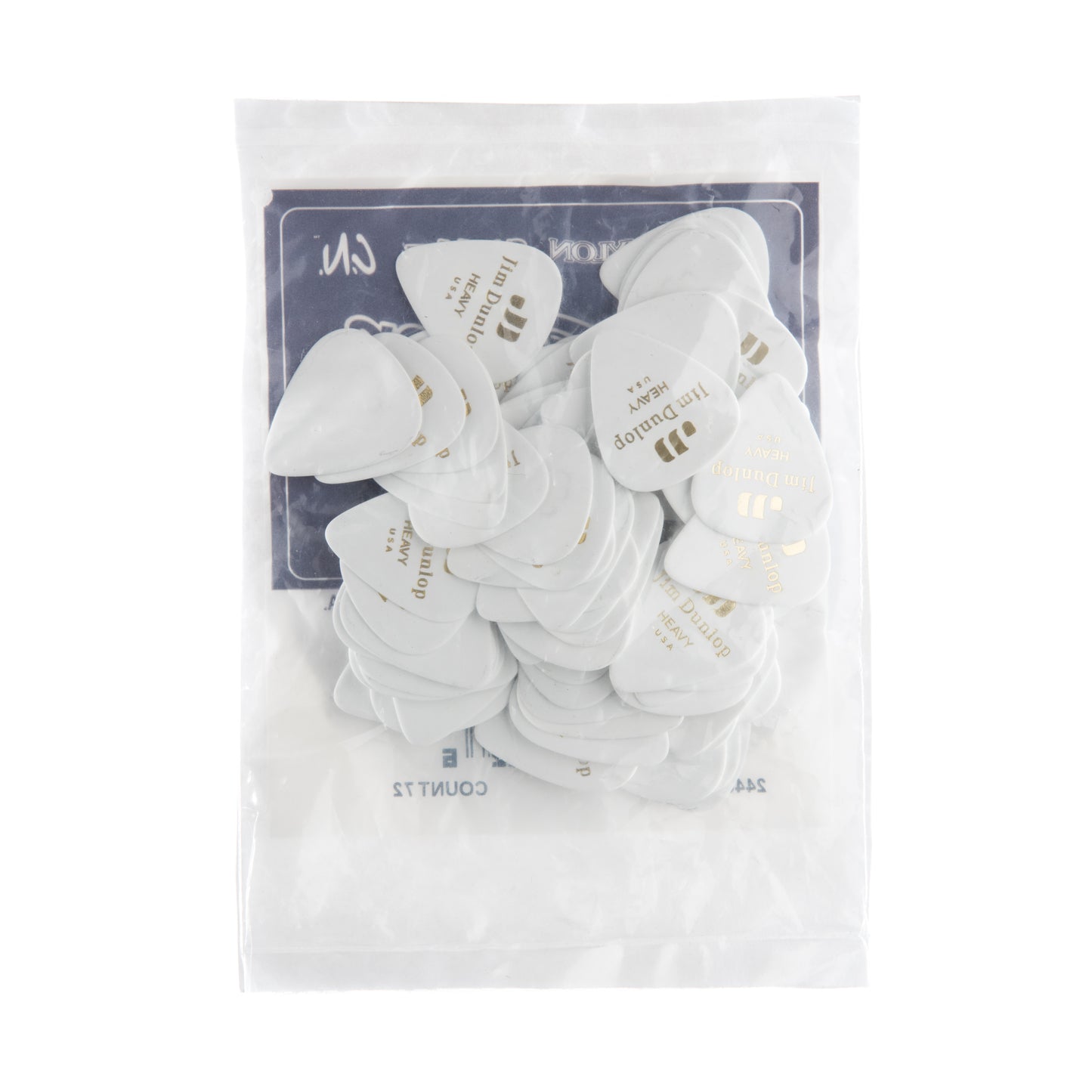 Jim Dunlop DUNLOP CELLULOID WHITE GUITAR PICK REFILL BAG 72-PACK HEAVY - 483R01HV