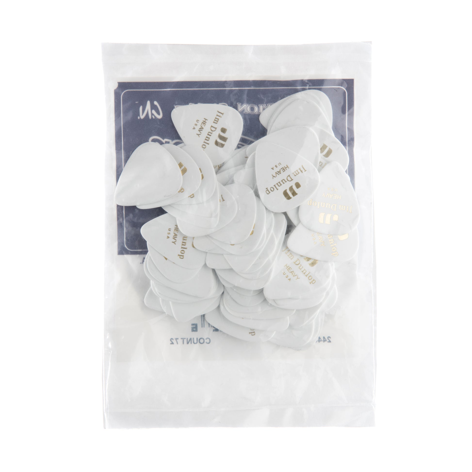 Jim Dunlop DUNLOP CELLULOID WHITE GUITAR PICK REFILL BAG 72-PACK HEAVY - 483R01HV