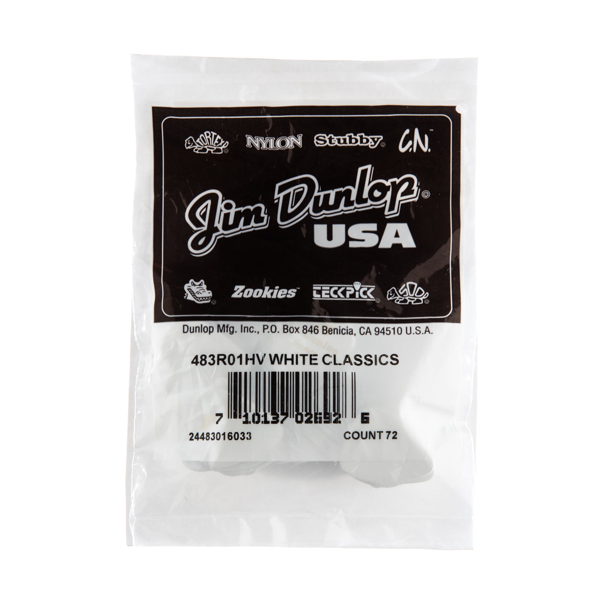 Jim Dunlop DUNLOP CELLULOID WHITE GUITAR PICK REFILL BAG 72-PACK HEAVY - 483R01HV