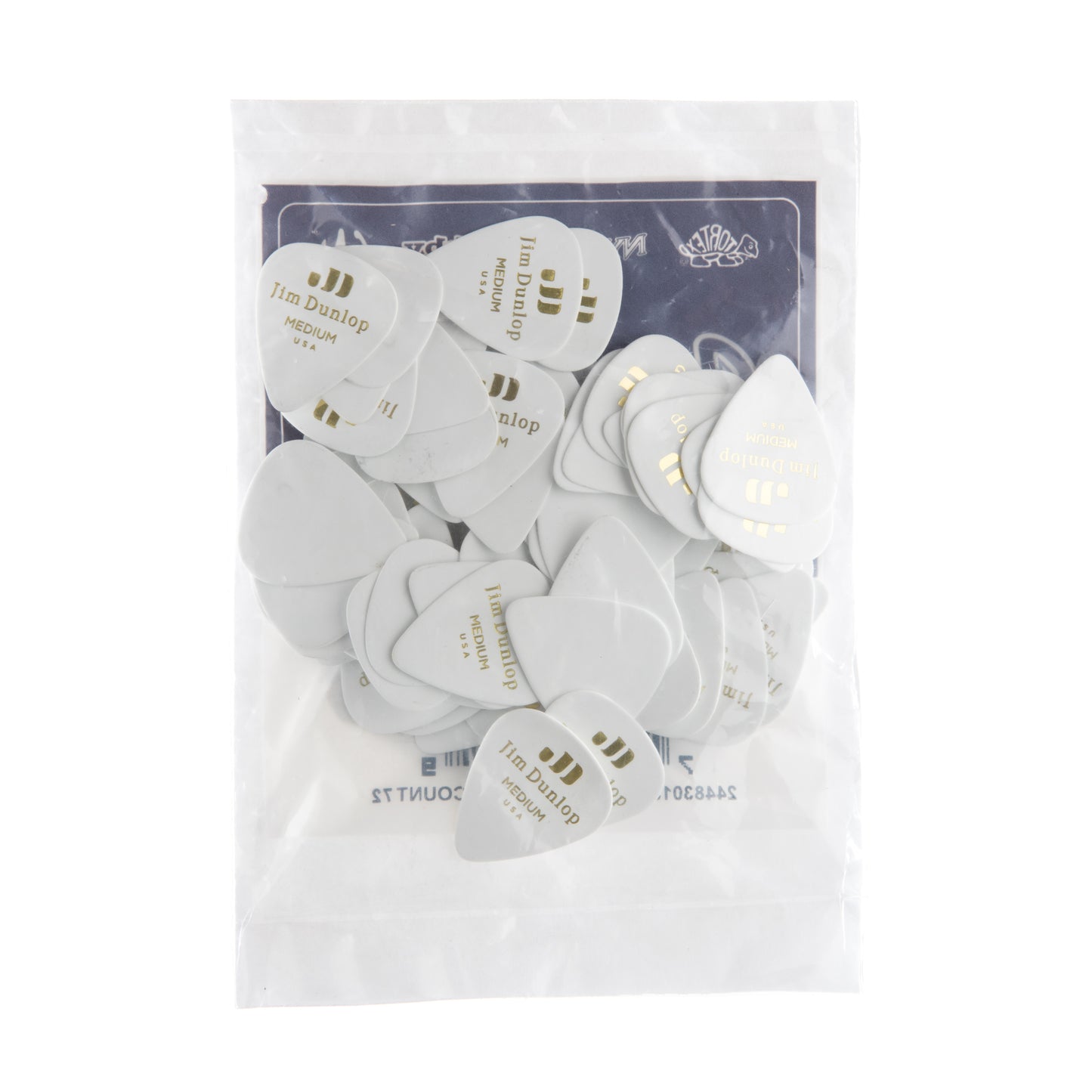 Jim Dunlop DUNLOP CELLULOID WHITE GUITAR PICK REFILL BAG 72-PACK MEDIUM - 483R01MD