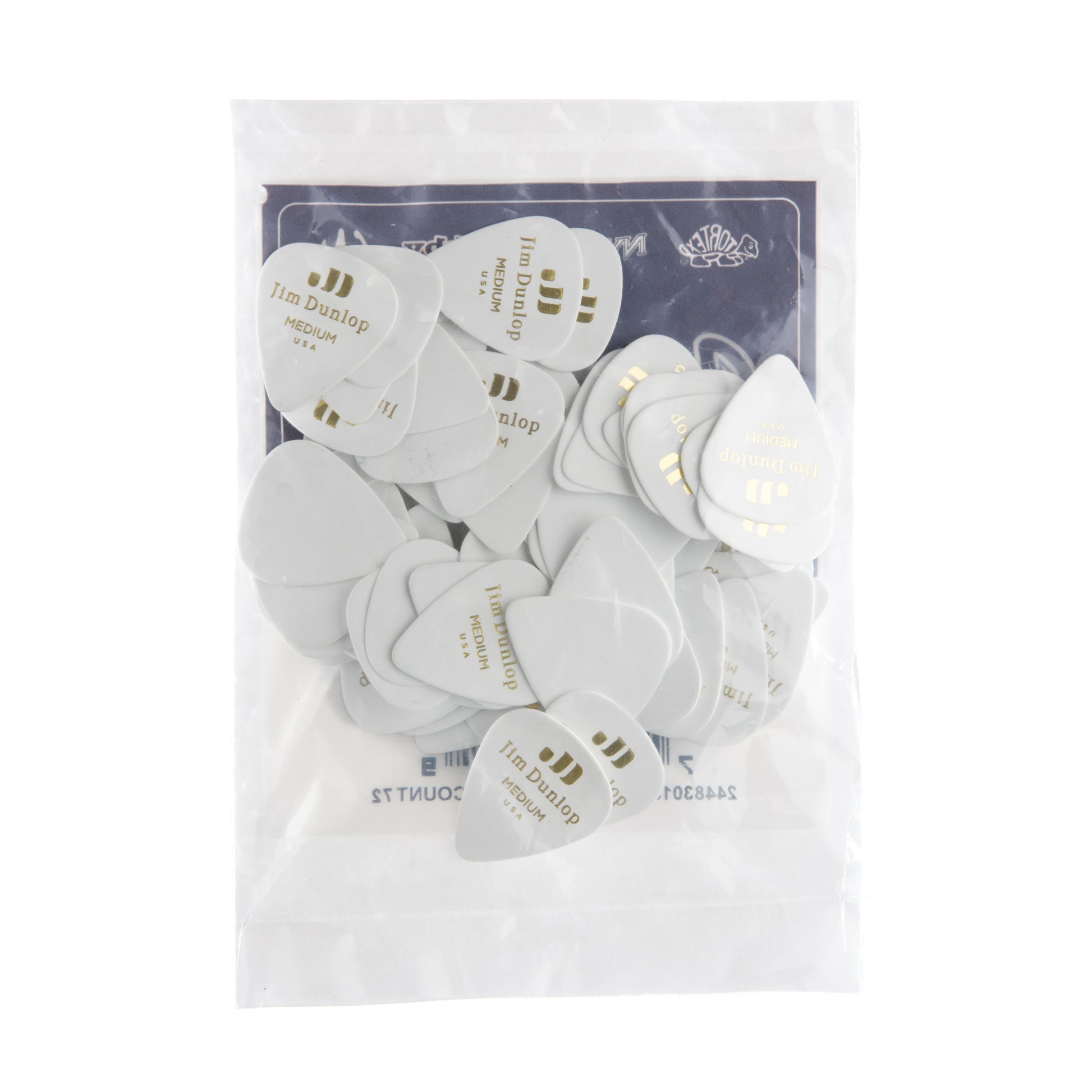 Jim Dunlop DUNLOP CELLULOID WHITE GUITAR PICK REFILL BAG 72-PACK MEDIUM - 483R01MD