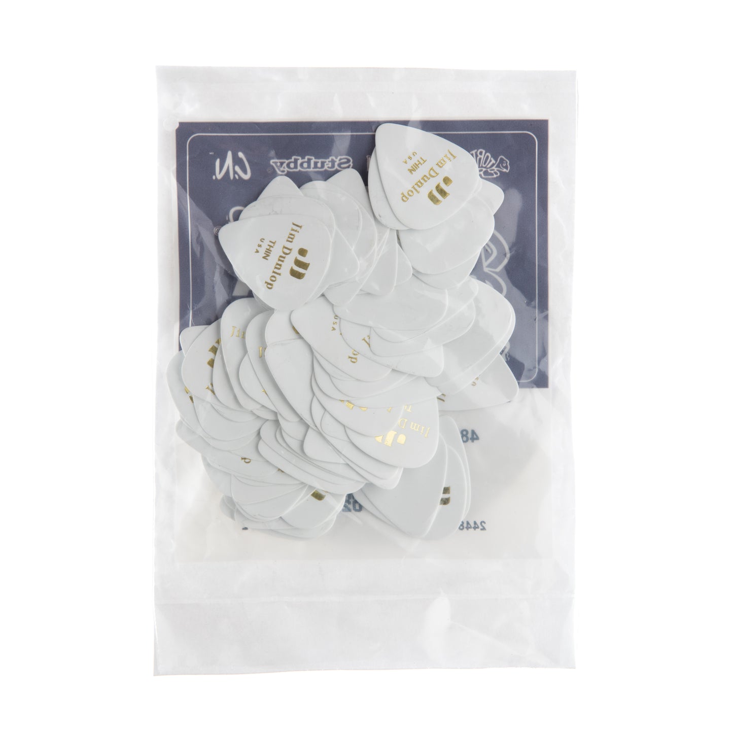 Jim Dunlop DUNLOP CELLULOID WHITE GUITAR PICK REFILL BAG 72-PACK THIN - 483R01TH