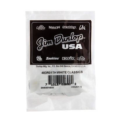 Jim Dunlop DUNLOP CELLULOID WHITE GUITAR PICK REFILL BAG 72-PACK THIN - 483R01TH