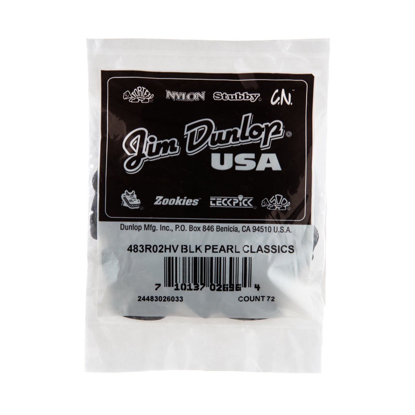 Jim Dunlop DUNLOP CELLULOID BLACK PEARLOID GUITAR PICK REFILL BAG 72-PACK HEAVY - 483R02HV