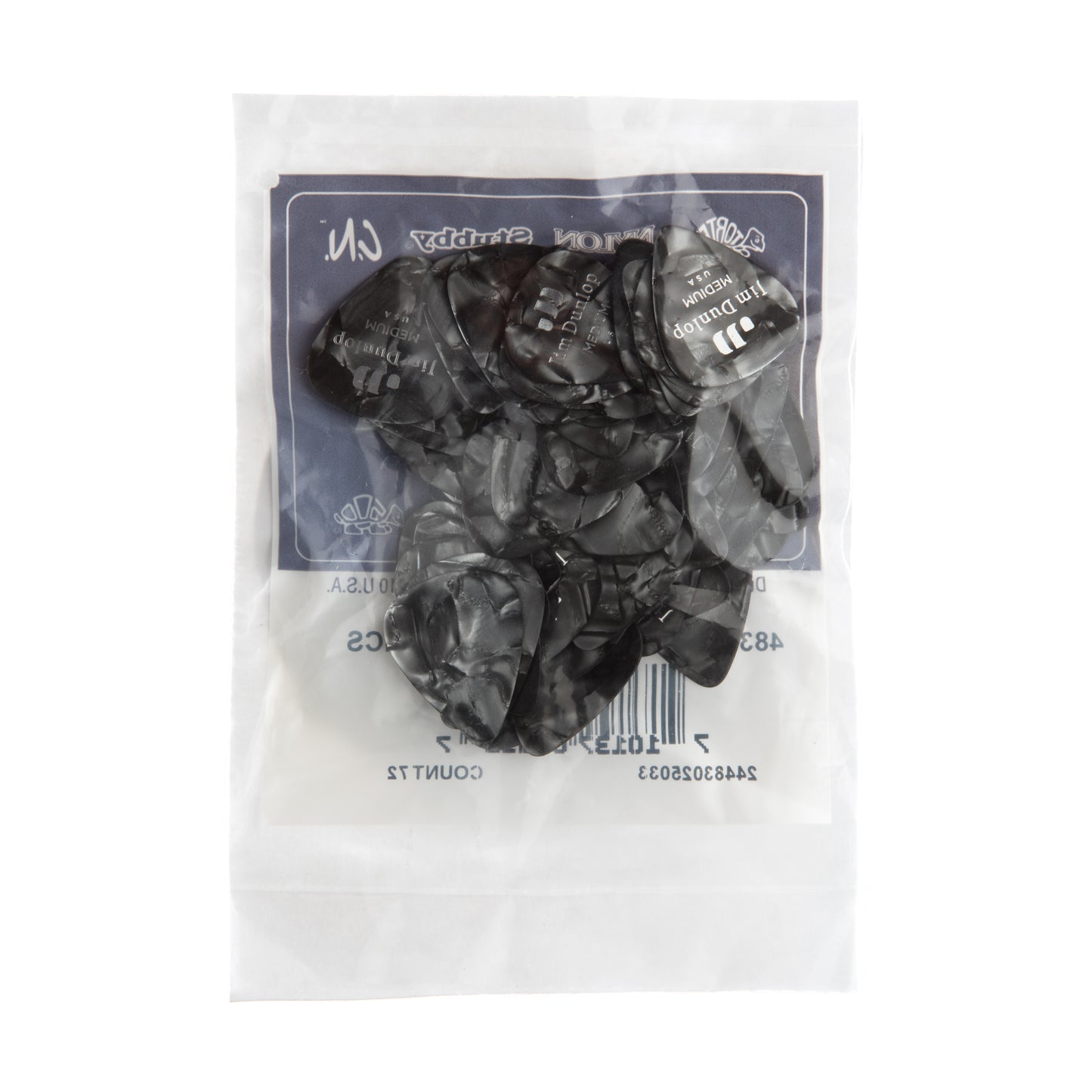 Jim Dunlop DUNLOP CELLULOID BLACK PEARLOID GUITAR PICK REFILL BAG 72-PACK MEDIUM - 483R02MD