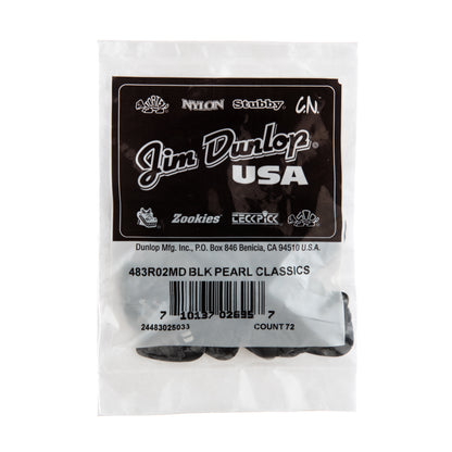 Jim Dunlop DUNLOP CELLULOID BLACK PEARLOID GUITAR PICK REFILL BAG 72-PACK MEDIUM - 483R02MD