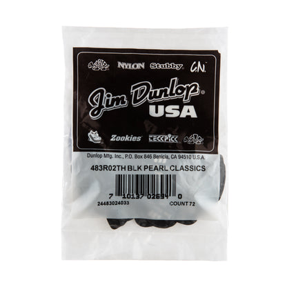 Jim Dunlop DUNLOP CELLULOID BLACK PEARLOID GUITAR PICK REFILL BAG 72-PACK THIN - 483R02TH