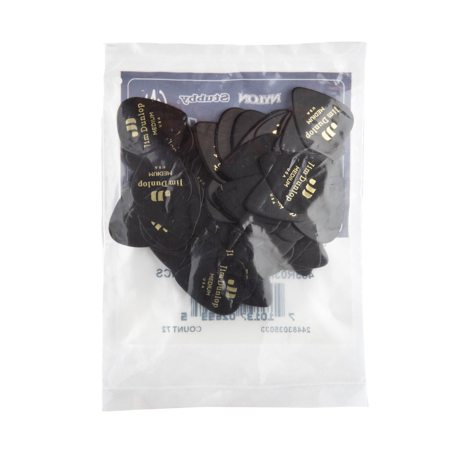 Jim Dunlop DUNLOP CELLULOID BLACK GUITAR PICK REFILL BAG 72-PACK MEDIUM - 483R03MD