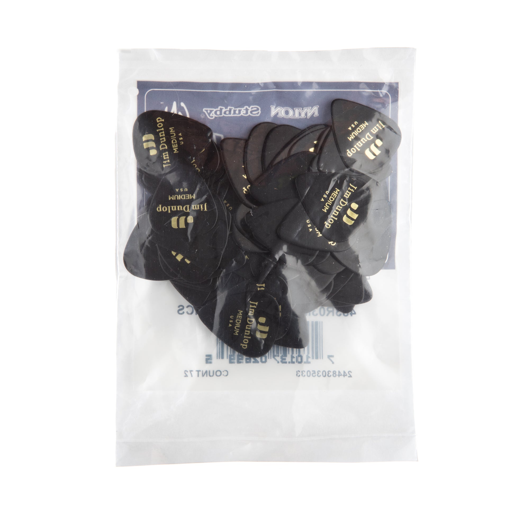 Jim Dunlop DUNLOP CELLULOID BLACK GUITAR PICK REFILL BAG 72-PACK MEDIUM - 483R03MD