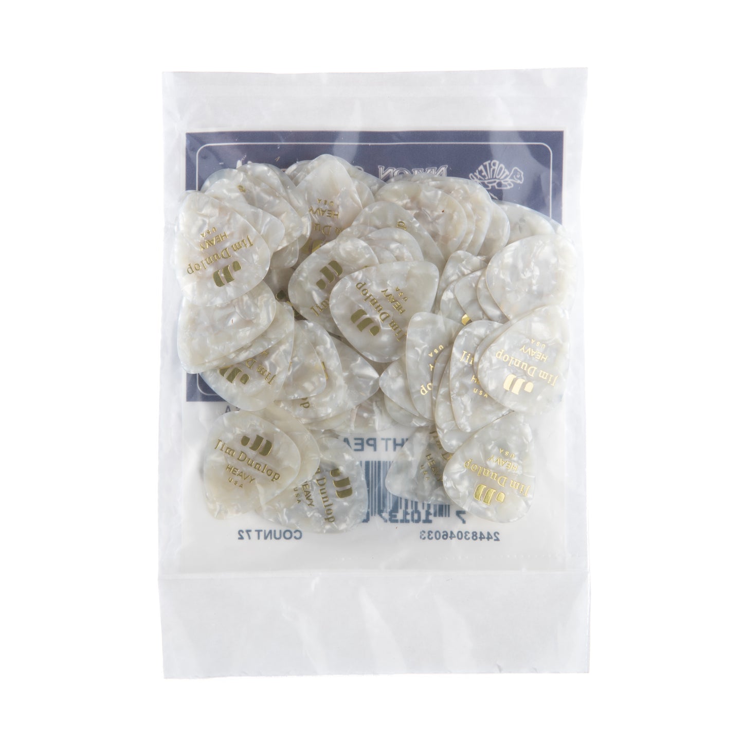 Jim Dunlop DUNLOP CELLULOID WHITE PEARLOID GUITAR PICK REFILL BAG 72-PACK HEAVY - 483R04HV