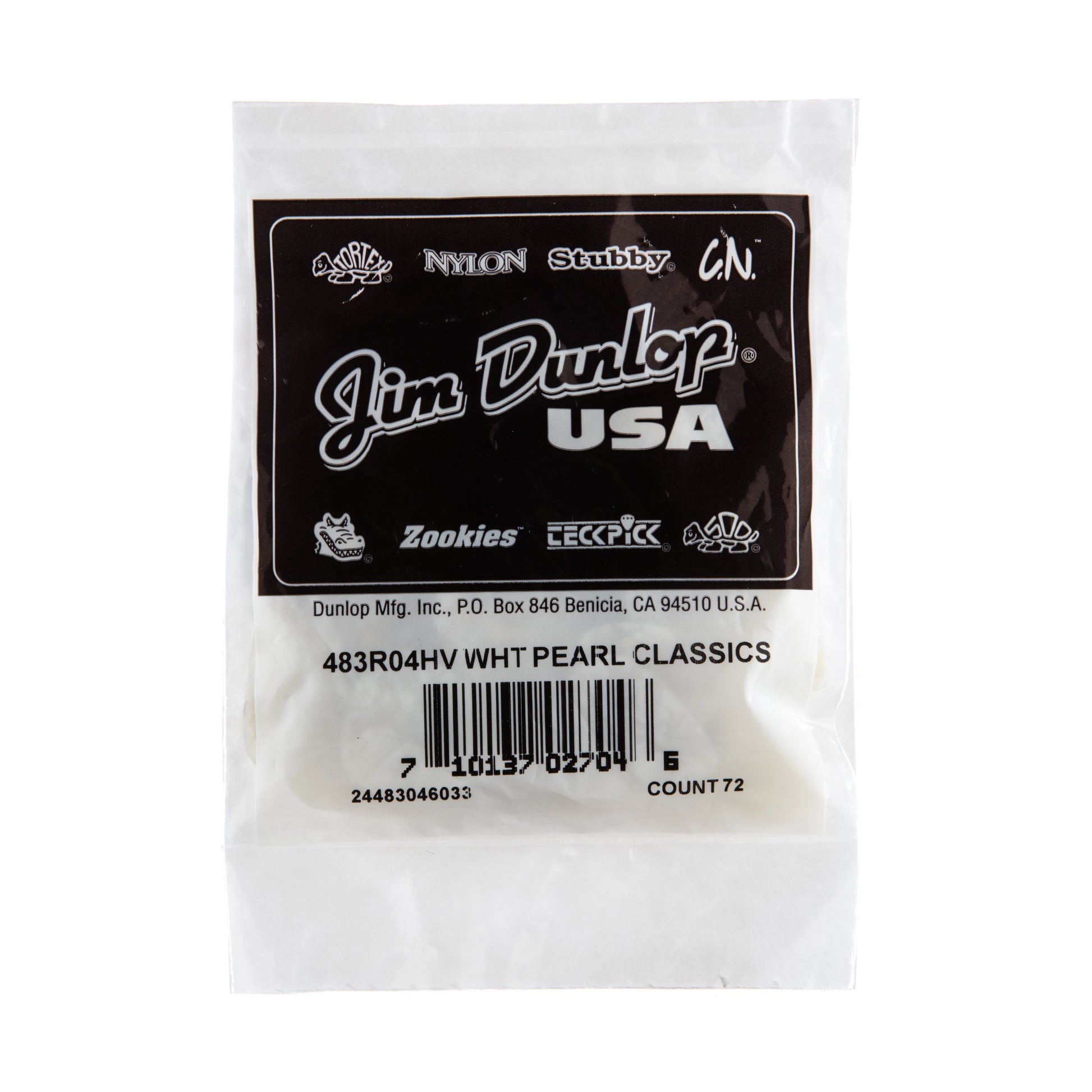Jim Dunlop DUNLOP CELLULOID WHITE PEARLOID GUITAR PICK REFILL BAG 72-PACK HEAVY - 483R04HV