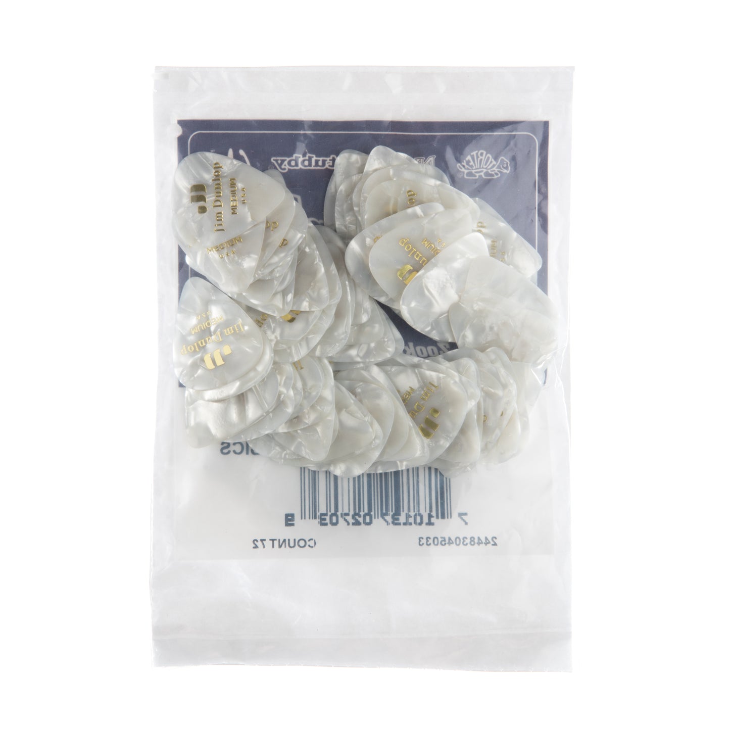 Jim Dunlop DUNLOP CELLULOID WHITE PEARLOID GUITAR PICK REFILL BAG 72-PACK MEDIUM - 483R04MD