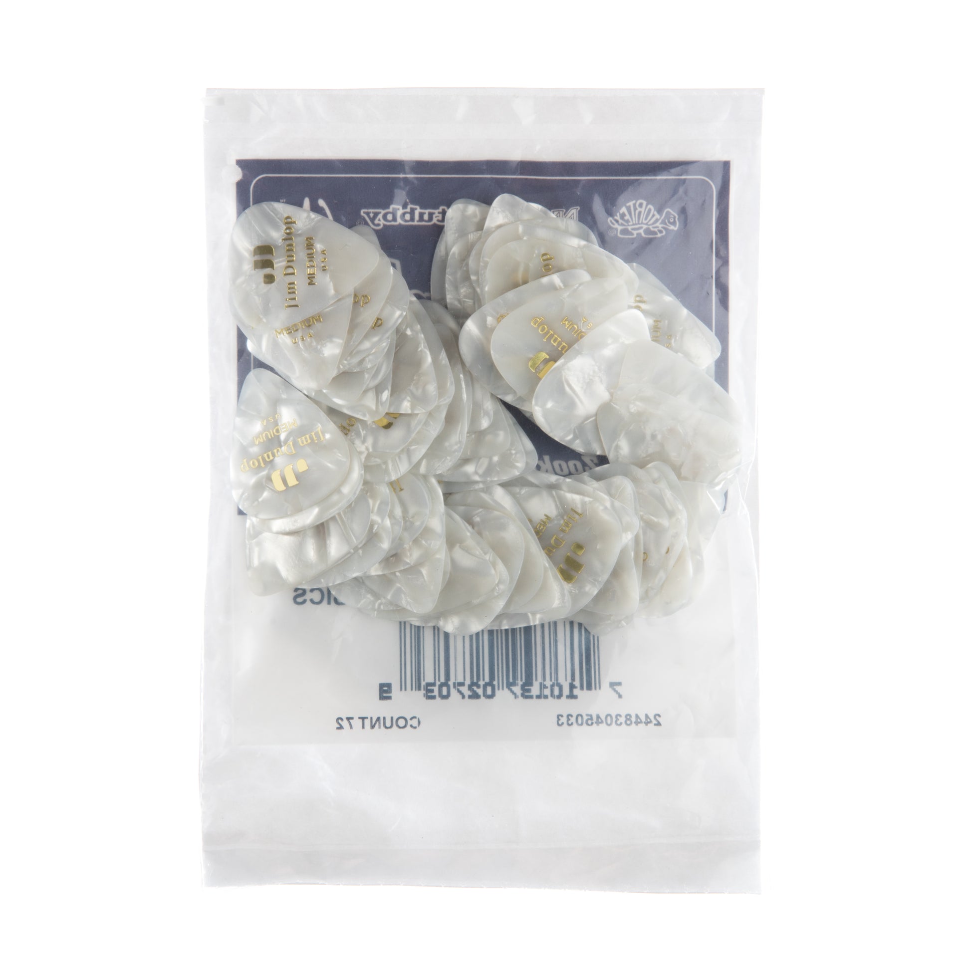 Jim Dunlop DUNLOP CELLULOID WHITE PEARLOID GUITAR PICK REFILL BAG 72-PACK MEDIUM - 483R04MD