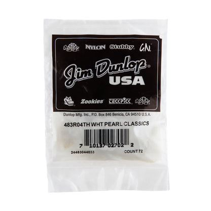 Jim Dunlop DUNLOP CELLULOID WHITE PEARLOID GUITAR PICK REFILL BAG 72-PACK THIN - 483R04TH