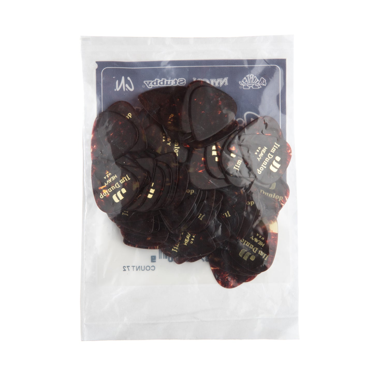 Jim Dunlop DUNLOP CELLULOID SHELL GUITAR PICK REFILL BAG 72-PACK HEAVY - 483R05HV