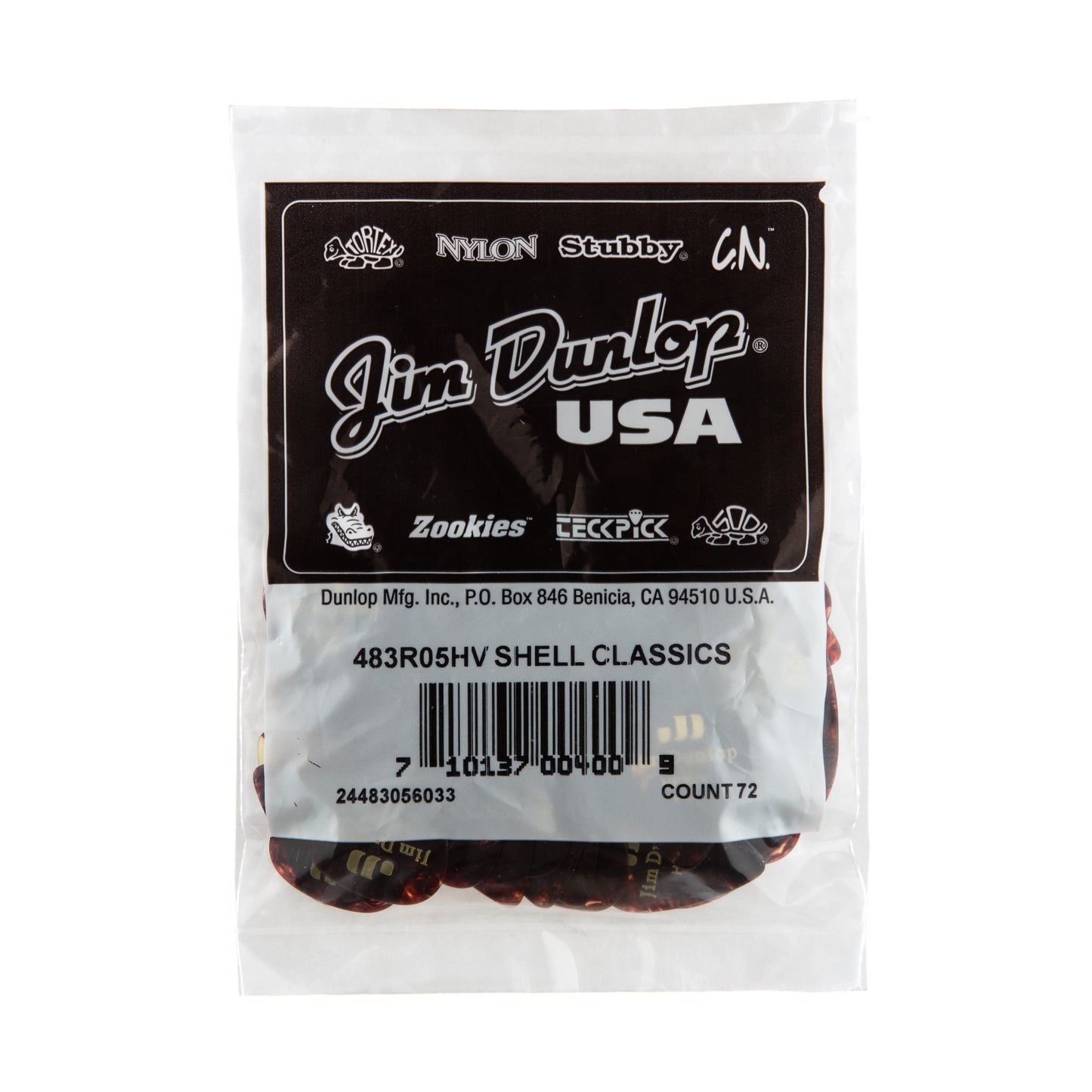Jim Dunlop DUNLOP CELLULOID SHELL GUITAR PICK REFILL BAG 72-PACK HEAVY - 483R05HV