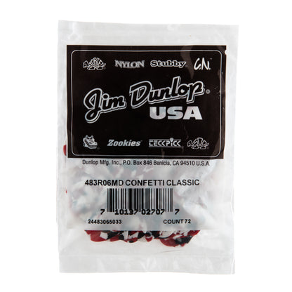 Jim Dunlop DUNLOP CELLULOID CONFETTI GUITAR PICK REFILL BAG 72-PACK MEDIUM - 483R06MD