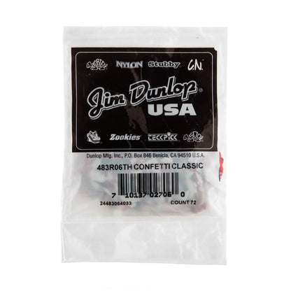 Jim Dunlop DUNLOP CELLULOID CONFETTI GUITAR PICK REFILL BAG 72-PACK THIN - 483R06TH