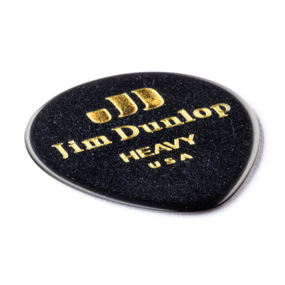 Jim Dunlop DUNLOP CELLULOID BLACK TEARDROP GUITAR PICK PLAYER'S PACK 12-PACK HEAVY - 485P03HV