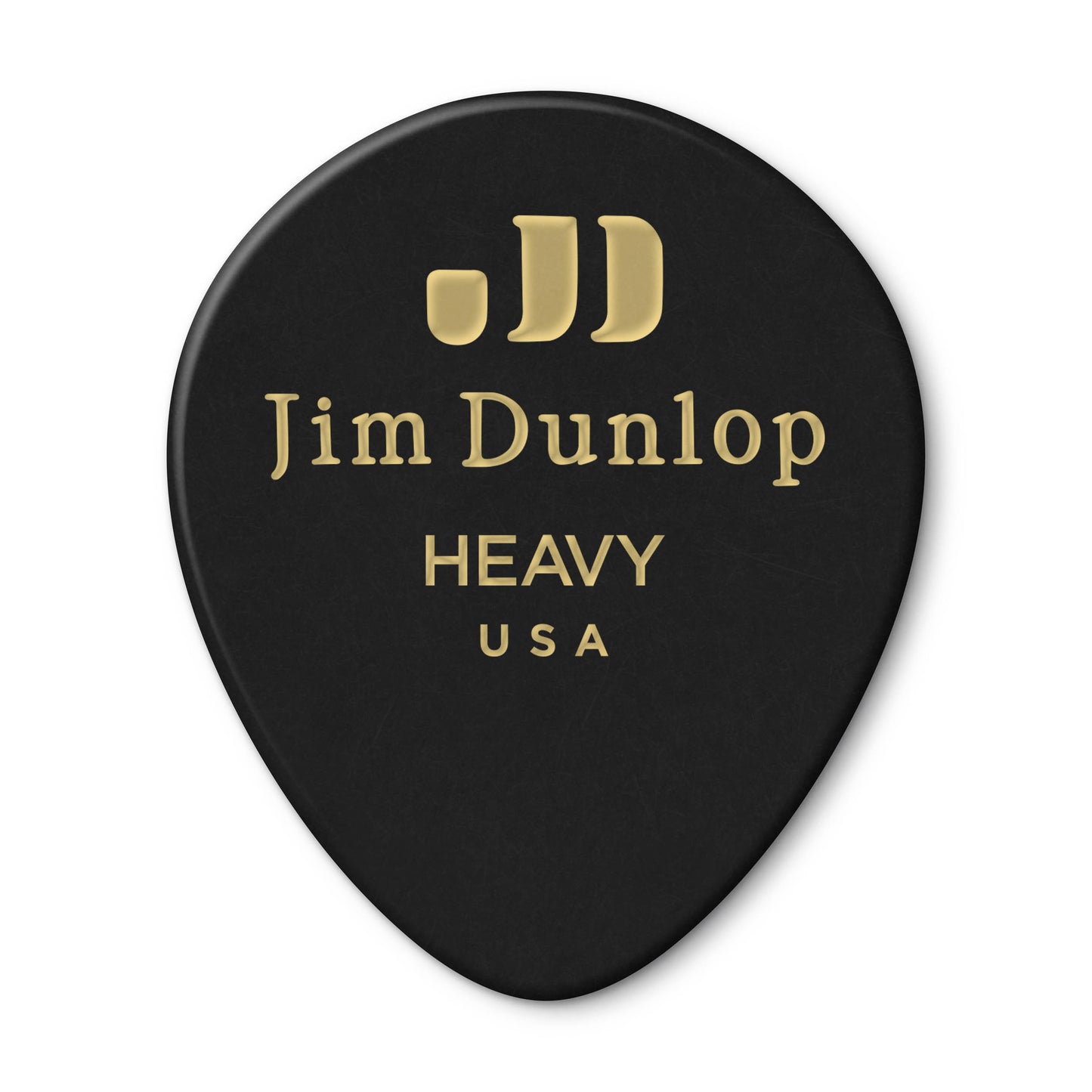 Jim Dunlop DUNLOP CELLULOID BLACK TEARDROP GUITAR PICK PLAYER'S PACK 12-PACK HEAVY - 485P03HV