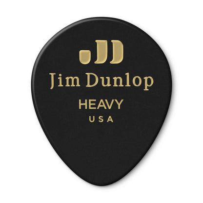 Jim Dunlop DUNLOP CELLULOID BLACK TEARDROP GUITAR PICK PLAYER'S PACK 12-PACK HEAVY - 485P03HV