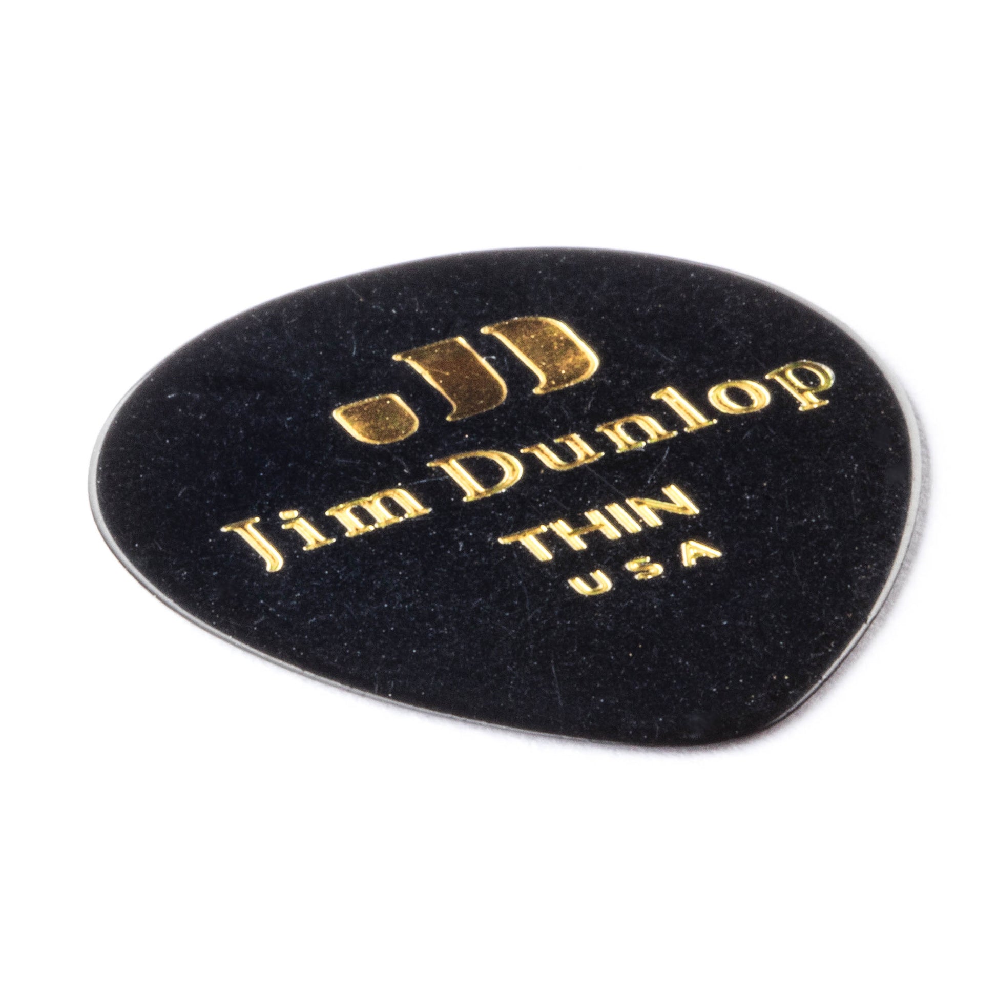Jim Dunlop DUNLOP CELLULOID BLACK TEARDROP GUITAR PICK PLAYER'S PACK 12-PACK THIN - 485P03TH